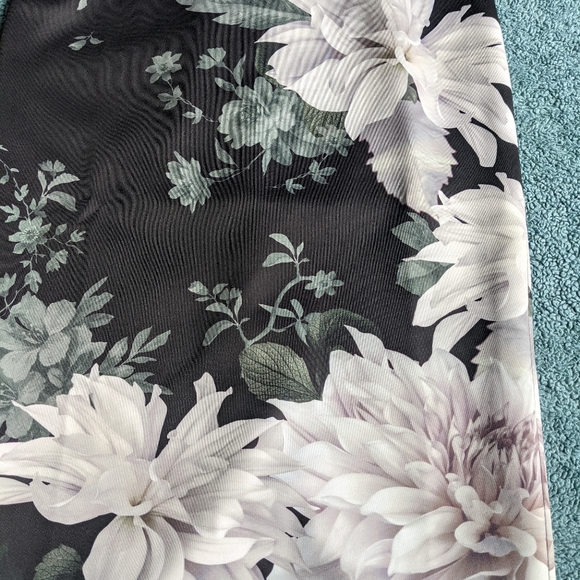 Ted Baker Peaony Floral Print Bardot Dress, Black - Picture 8 of 16